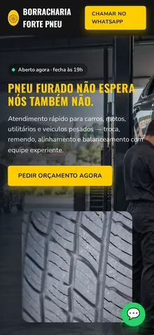 Captura mobile real da demo Borracharia