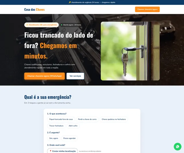 Captura desktop real da demo Chaveiro