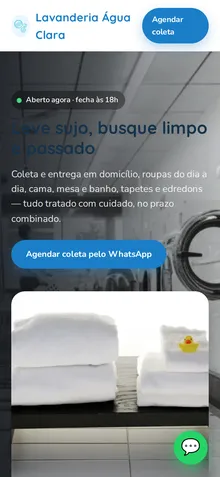 Captura mobile real da demo Lavanderia