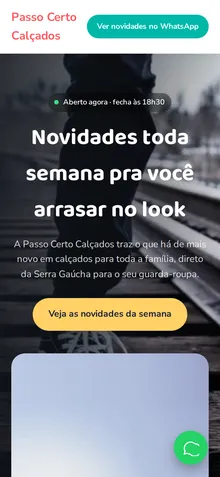 Captura mobile real da demo Loja de Calçados